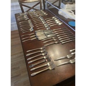 First Love Silver plated Flatware 1847 Rogers Bros, Serving Utensils,  116 Pcs‎